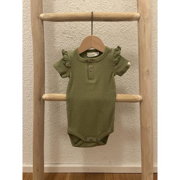 Pre-Loved Kurzarmbody von Lil’Atelier | Sage Green | Grösse: 68