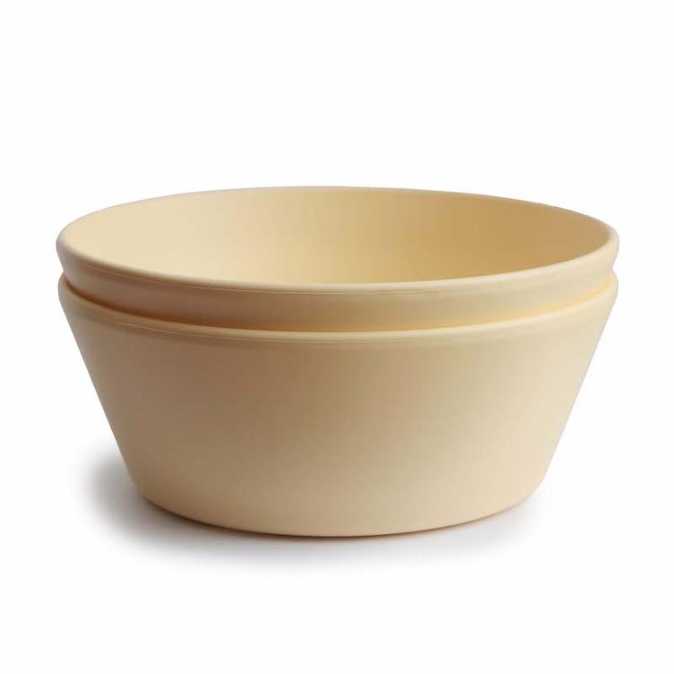 Mushie Dinner Bowl - Round - Pale Daffodil 2er Set