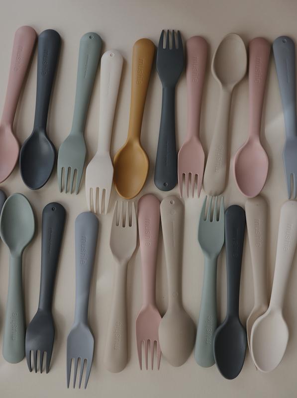 Mushie Fork & Spoon - Ivory - 0