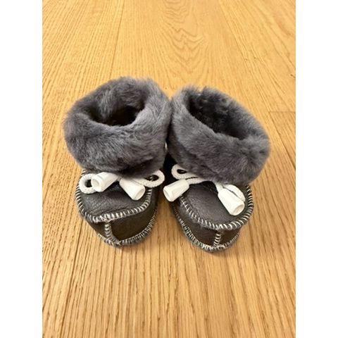 Pre-Loved Baby Schuhe „Leather Winter Booties“ | Grau | Grösse:17/18