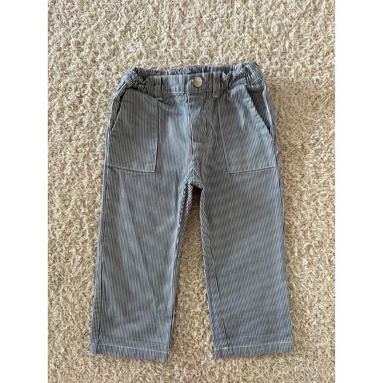 Pre Loved Baumwollhose von Jacadi Paris I Blau gestreift I Gr. 86