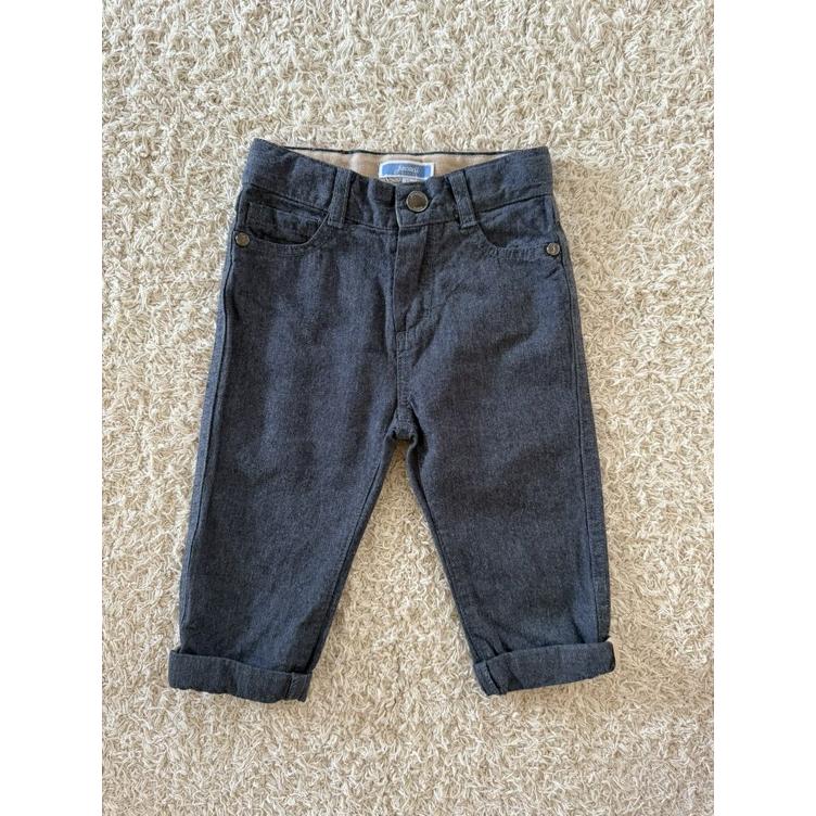 Pre Loved Baumwollhose von Jacadi Paris I Blaugrau Melange I Gr. 74