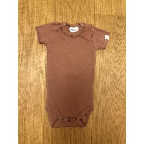 Pre-Loved Kurzarm Body von Lil’ Atelier | Brown (Brick) | Grösse: 68