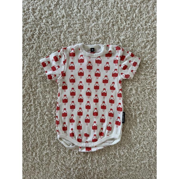 Pre Loved Kurzarmbody von Tarzan I Weiss mit Eiscreme-Print I Gr. 68