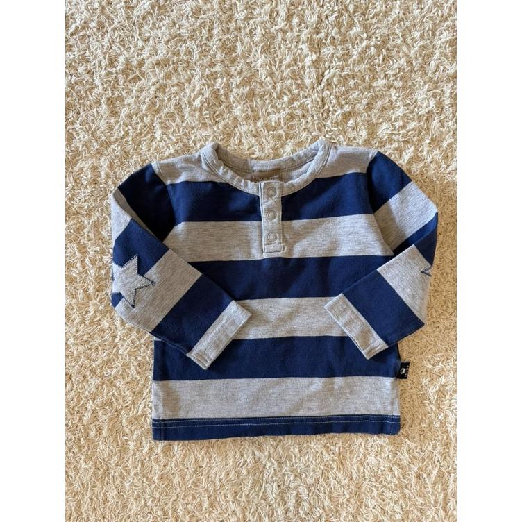 Pre Loved Oberteil von Hust & Claire I Blaugrau gestreift I Gr. 74