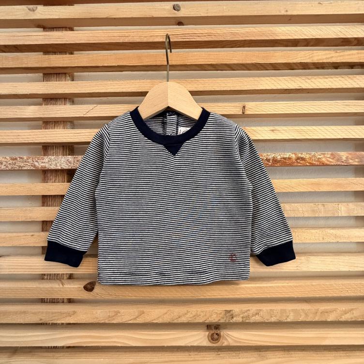 Pre Loved Oberteil von Petit Bateau I Navy Gestreift I Gr. 74