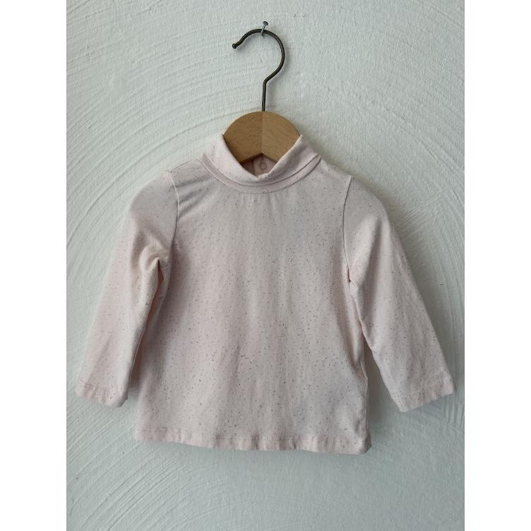 Pre-Loved Halbrollkragen-T-Shirt von Du Pareil au Même | Farbe: Hellrosé | Grösse: 74