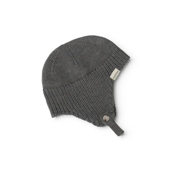 MarMar Copenhagen Aly Merino Mütze – Olive Leaf Melange, mit Ohrenklappen & Kinnriemen