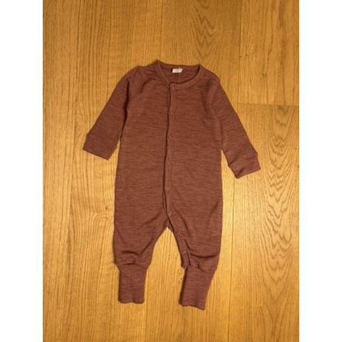 Pre-Loved Merinowolle Strampler von CeLaVi I Berry Rose I Grösse 60 cm