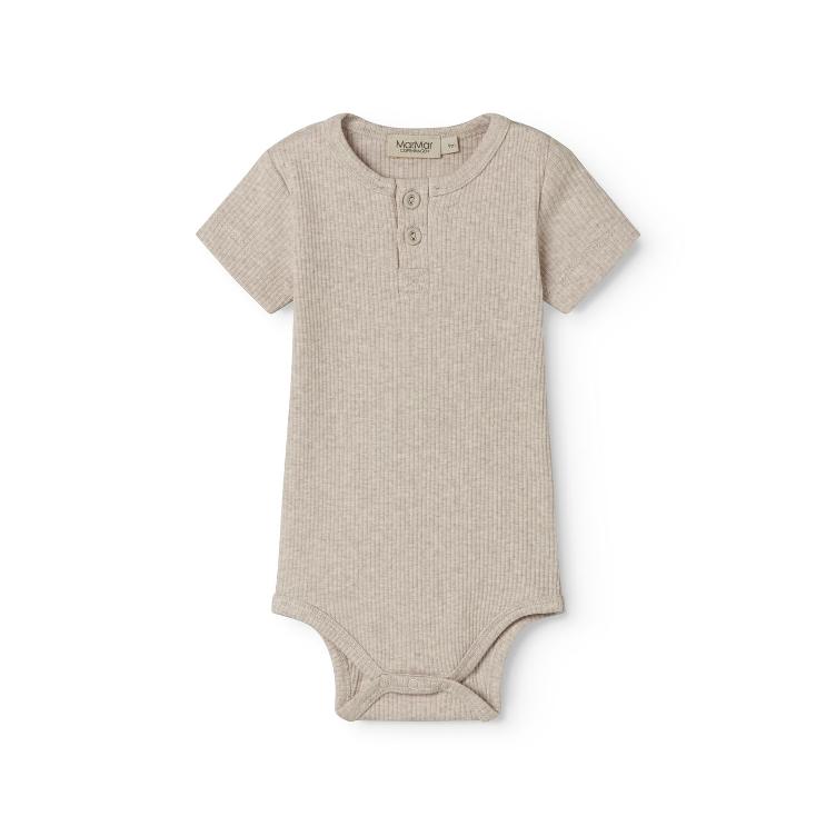MarMar Copenhagen Baby Body Kurzarm – Light Beige Melange