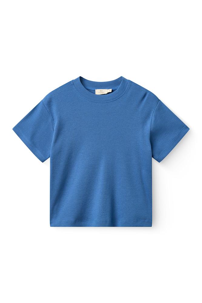 Copenhagen Colors Modal Rib T-Shirt mit Dropped Shoulder – SHARP BLUE - 0