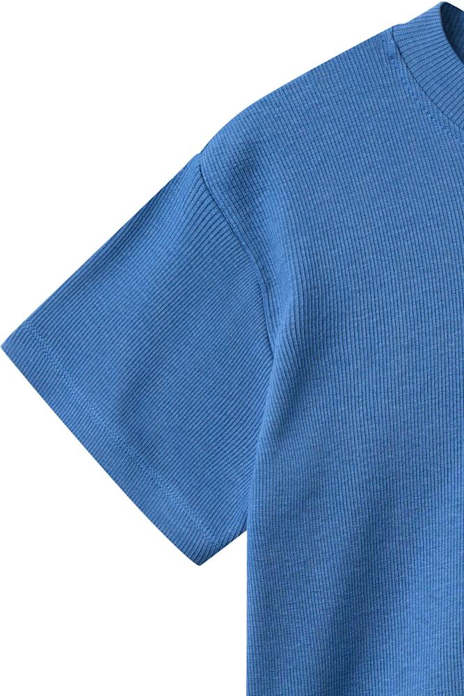 Copenhagen Colors Modal Rib T-Shirt mit Dropped Shoulder – SHARP BLUE - 2