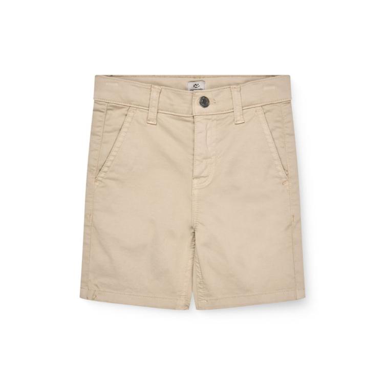 Copenhagen Colors Twill Shorts mit Umschlag – Beige