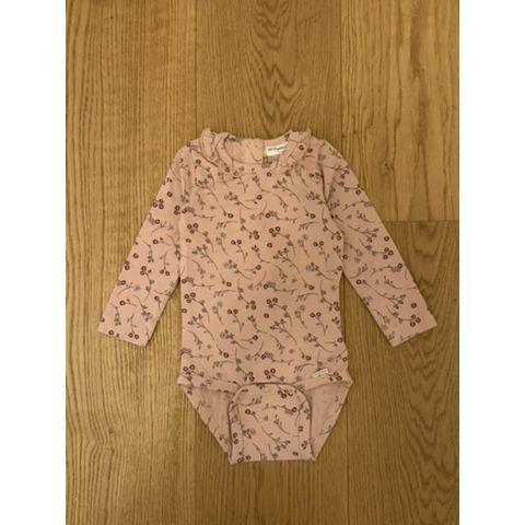 Pre-Loved Body von Minymo | Rosa/Beere mit Blumenprint | Grösse: 68