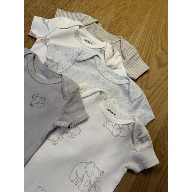 Pre-Loved 5er-Pack Kurzarm-Bodys mit Elefanten-Motiven von Carter’s I Grösse 3M
