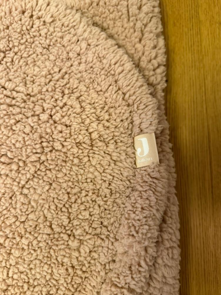 Pre-Loved Einschlagdecke / Babyschalen-Fusssack – Jollein „Bouclé Teddy Bear“ I Wild Rose - 2