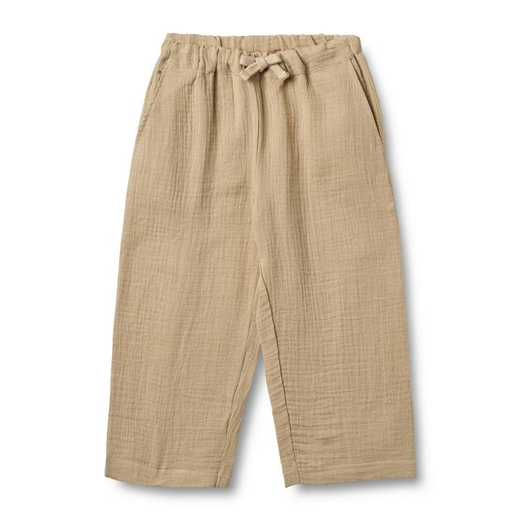 SALE I Weiche Hose aus Bio-Baumwoll-Musselin - WHEAT I Gr.122