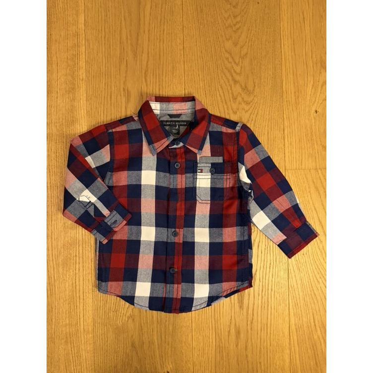 Pre-Loved Hemd von Tommy Hilfiger | Blau-Rot kariert | Grösse: 80