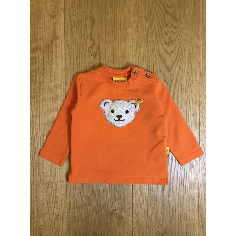 Pre-Loved Langarmshirt von Steiff | Orange mit Bären-Print | Grösse: 68