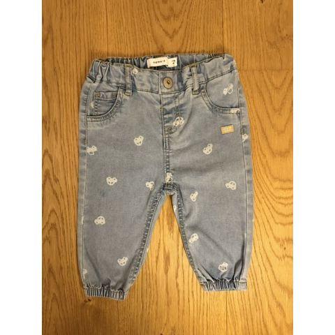 Pre-Loved Name It Baby Jeans | Lightblau mit Auto-Print | Grösse: 68