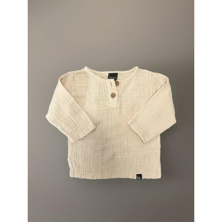 Pre-Loved Hemd von BabyStyling | Beige Musselin | Grösse: 74/80