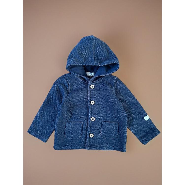 Pre-Loved Jacke von Newbie | Blau mit Kapuze | Grösse: 68