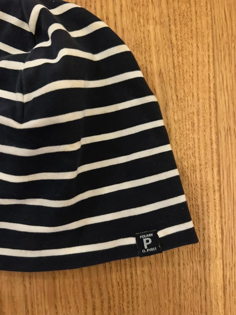 Pre-Loved Mütze von Polarn O. Pyret | Blau-Weiss gestreift | Grösse: 48/50 - 0