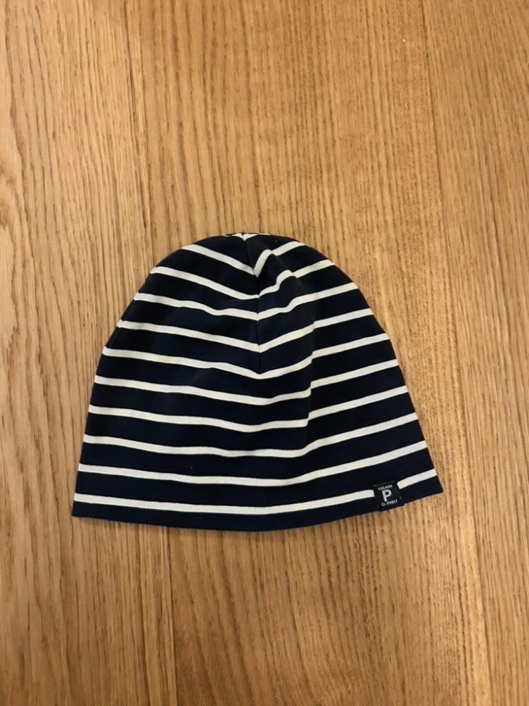 Pre-Loved Mütze von Polarn O. Pyret | Blau-Weiss gestreift | Grösse: 48/50 - 1