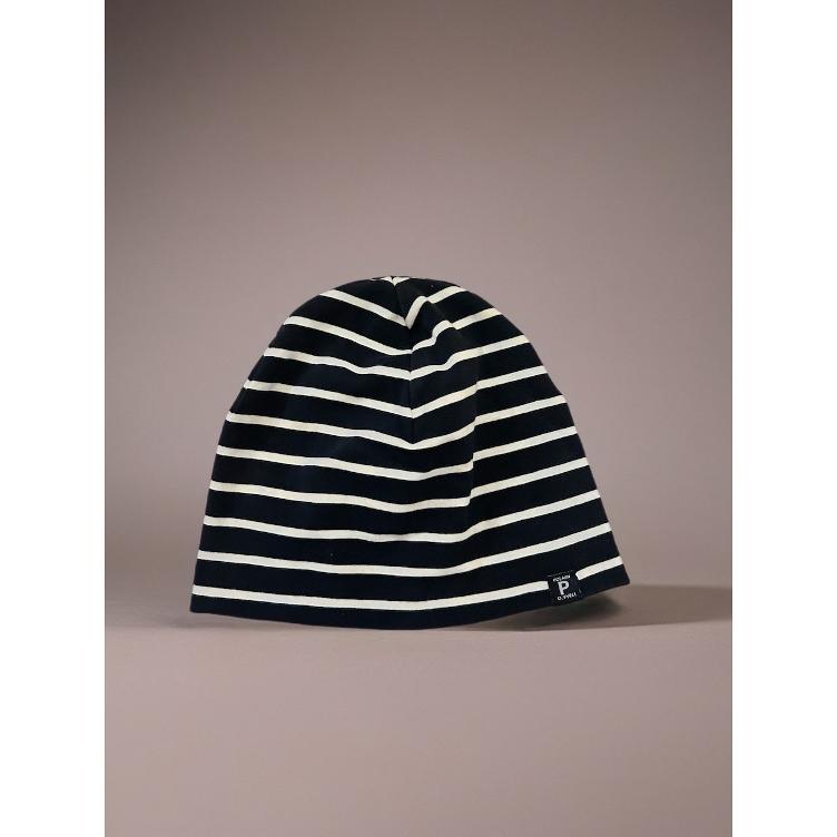 Pre-Loved Mütze von Polarn O. Pyret | Blau-Weiss gestreift | Grösse: 48/50