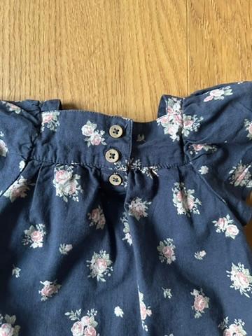Pre-Loved Overall von Newbie | Dunkelblau mit floralem Print | Grösse: 56 - 2