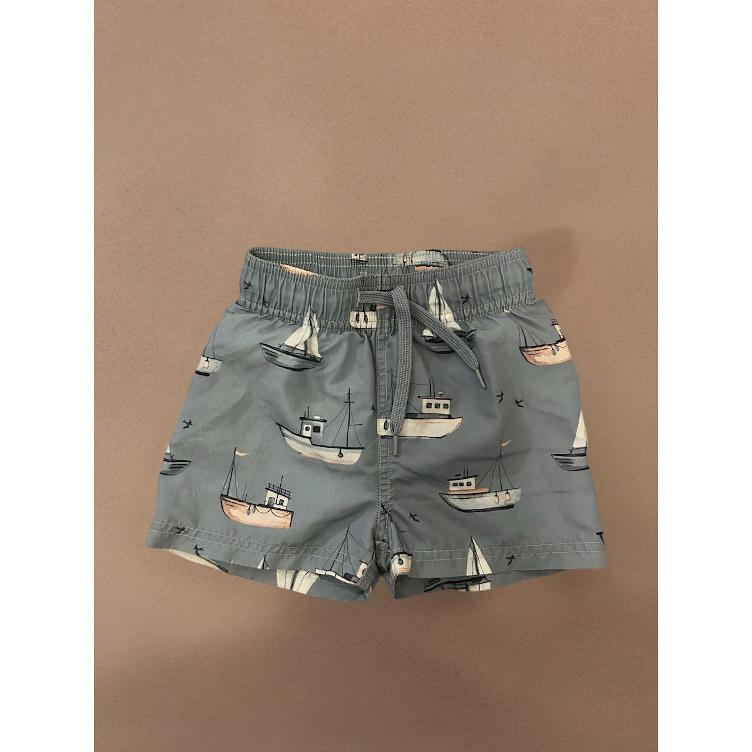 Pre-Loved Schwimmhose von Newbie | Hellblau mit Print | Grösse: 86/92