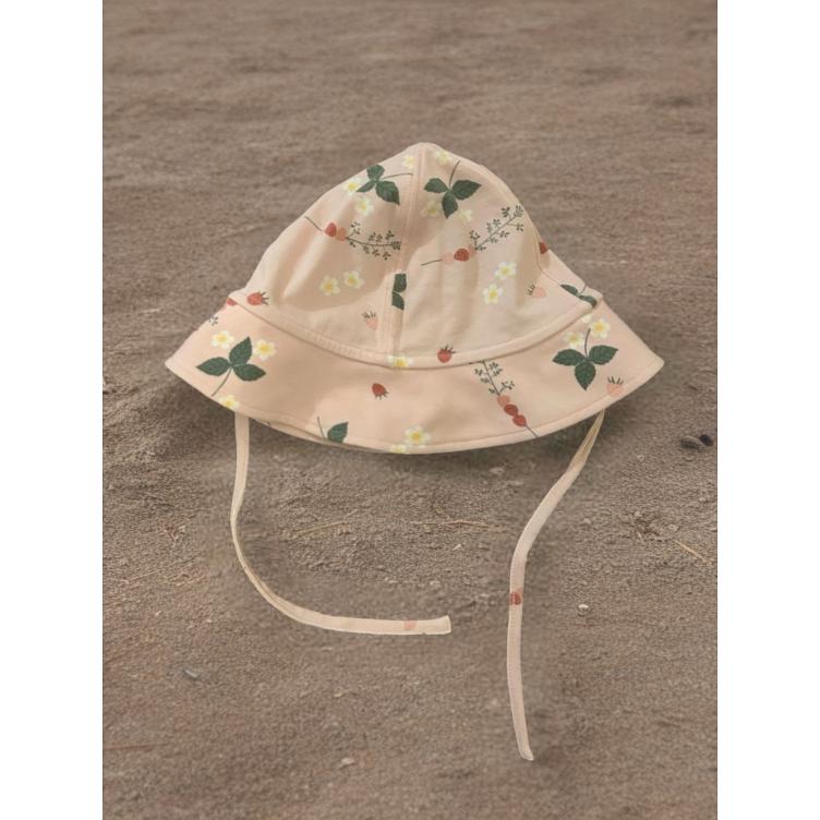 Pre-Loved Sonnenhut von Polarn O. Pyret | Rosa mit Print | Grösse: KU 48 (9–12 Monate)