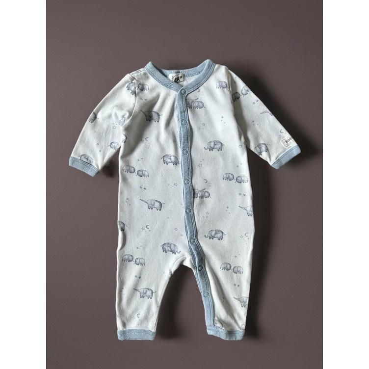 Pre-Loved Strampler von Newbie | Weiss-Hellblau | Grösse: 62