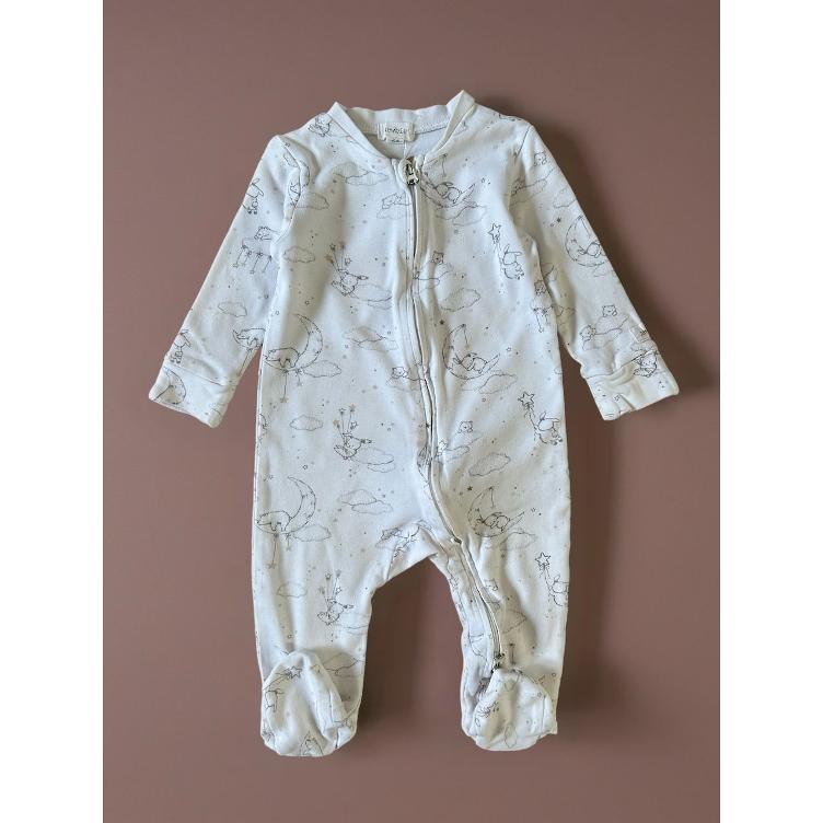 Pre-Loved Strampler von Newbie | Weiss mit Print | Grösse: 68