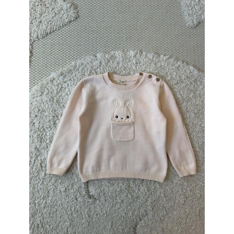 Pre-Loved Strickpullover von United Colors of Benetton in Zart Apricot I Grösse 82 cm