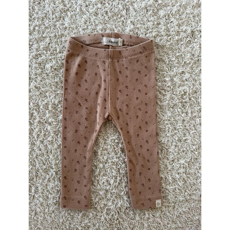 Pre Loved Baby-Leggings von Lil’ Atelier I Brown mit Blumenprint I Gr. 62