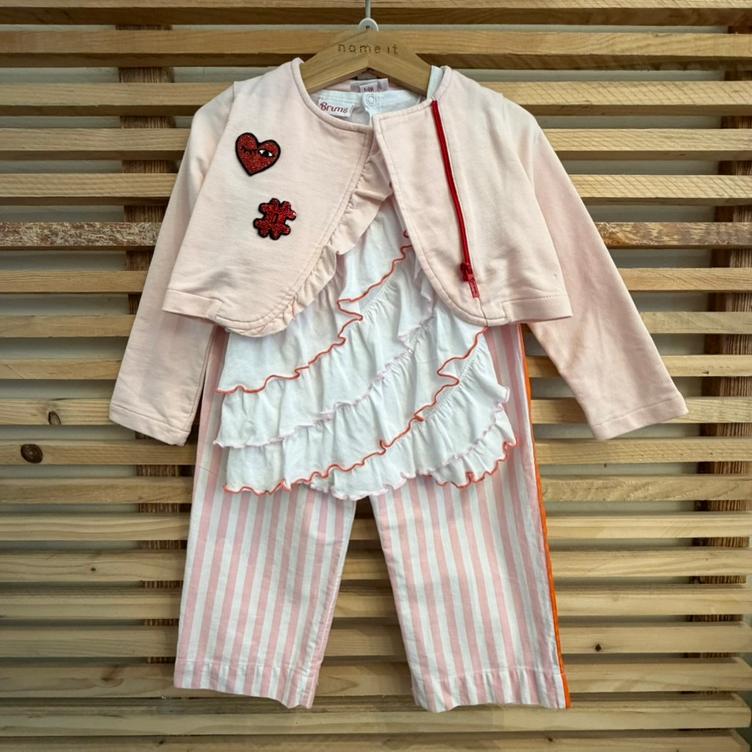 Pre Loved 3-teiliges Set von Brums I Rosa/Weiss I Gr. 3Y