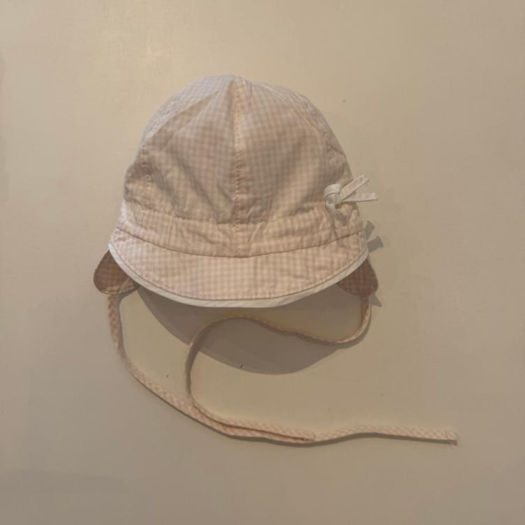 Pre Loved Sonnenhut von Pure Pure I Hellrosa Kariert I KU 43