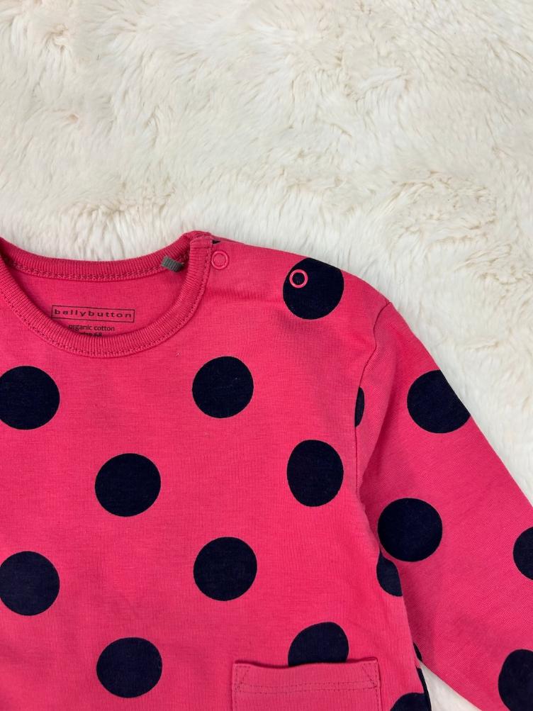 Pre‑Loved T-Shirt von Bellybutton mit Punkten & Tasche | Grösse: 68 - 1