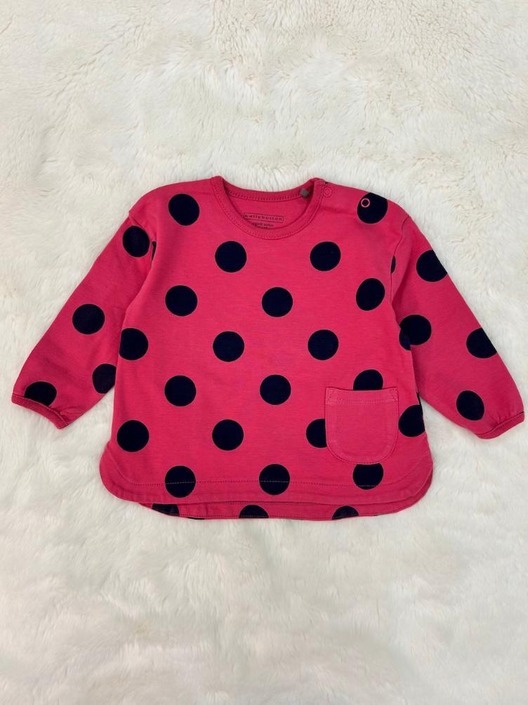 Pre‑Loved T-Shirt von Bellybutton mit Punkten & Tasche | Grösse: 68 - 0