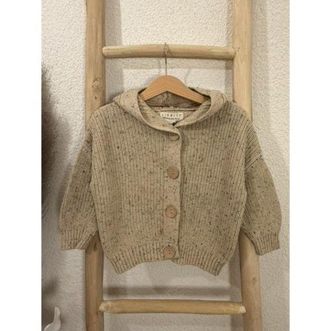 Pre-Loved Strickjacke von Lik & Ley in Beige mit Sprenkel I Grösse 1–2Y