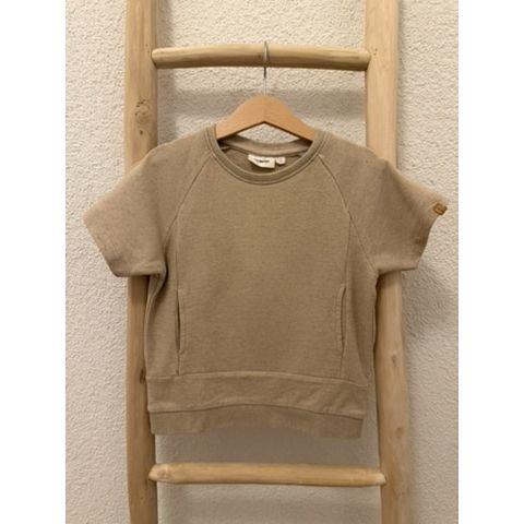 Pre-Loved Kurzarm Sweatshirt von Lil’ Atelier | Beige | Grösse: 104