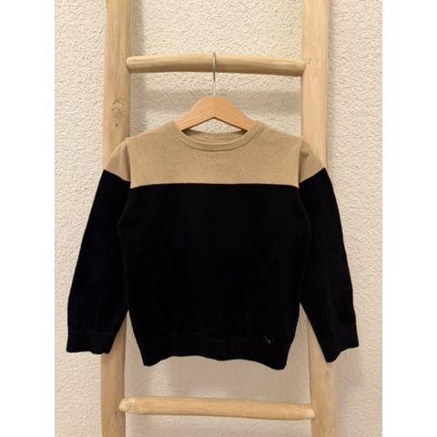 Pre-Loved Pullover von Piazza Italia | Beige / Dunkelblau | Grösse: 104/110