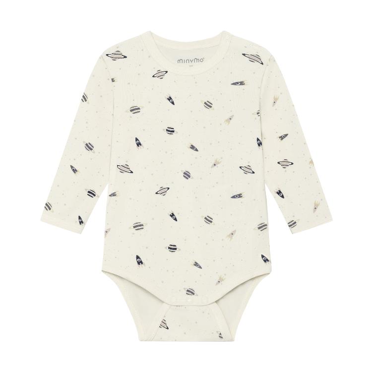 Minymo Langarm Body aus Bambusviskose – Blue Niagara Mist