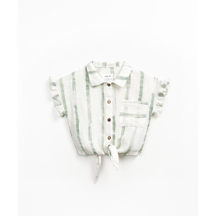 Gestreifte Crop-Bluse zum Binden - PLAY UP | Letzte Grösse: 116/6Y