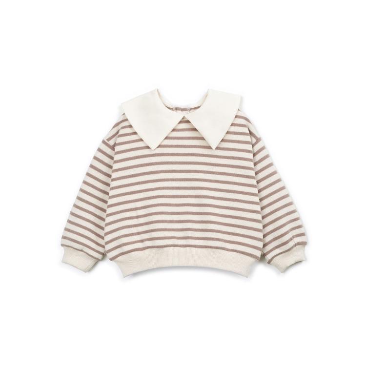 Play Up Striped Jersey Sweater mit Kragen – Drawing