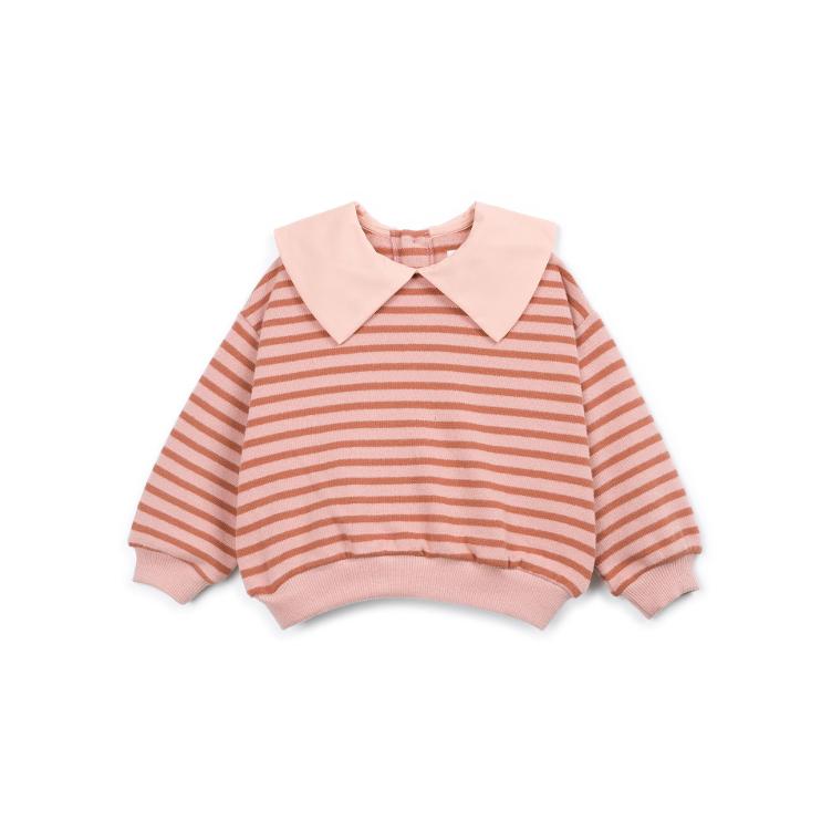Play Up Striped Jersey Sweater mit Kragen – Drawing