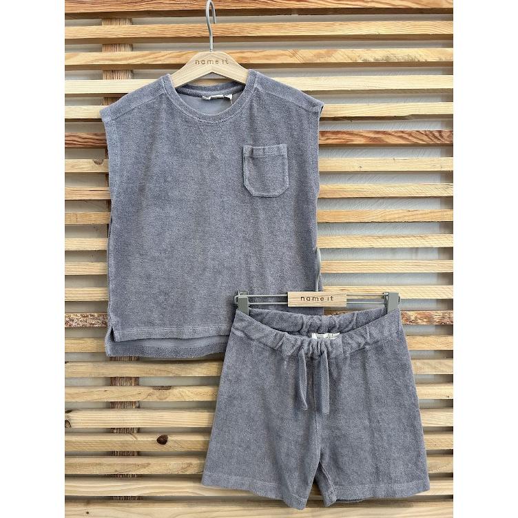 Pre Loved Frotte Shorts Lil`Atelier I Grau I Grösse: 116