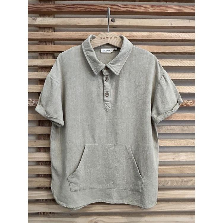 Pre-Loved Hemd von Lil’ Atelier | Farbe: Hellgrün | Grösse: 122/128