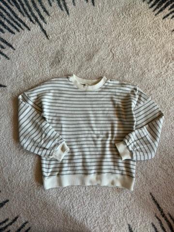 Pre Loved Strickpullover von Búho I Hellbeige/Grün gestreift I Gr. 8Y - 0